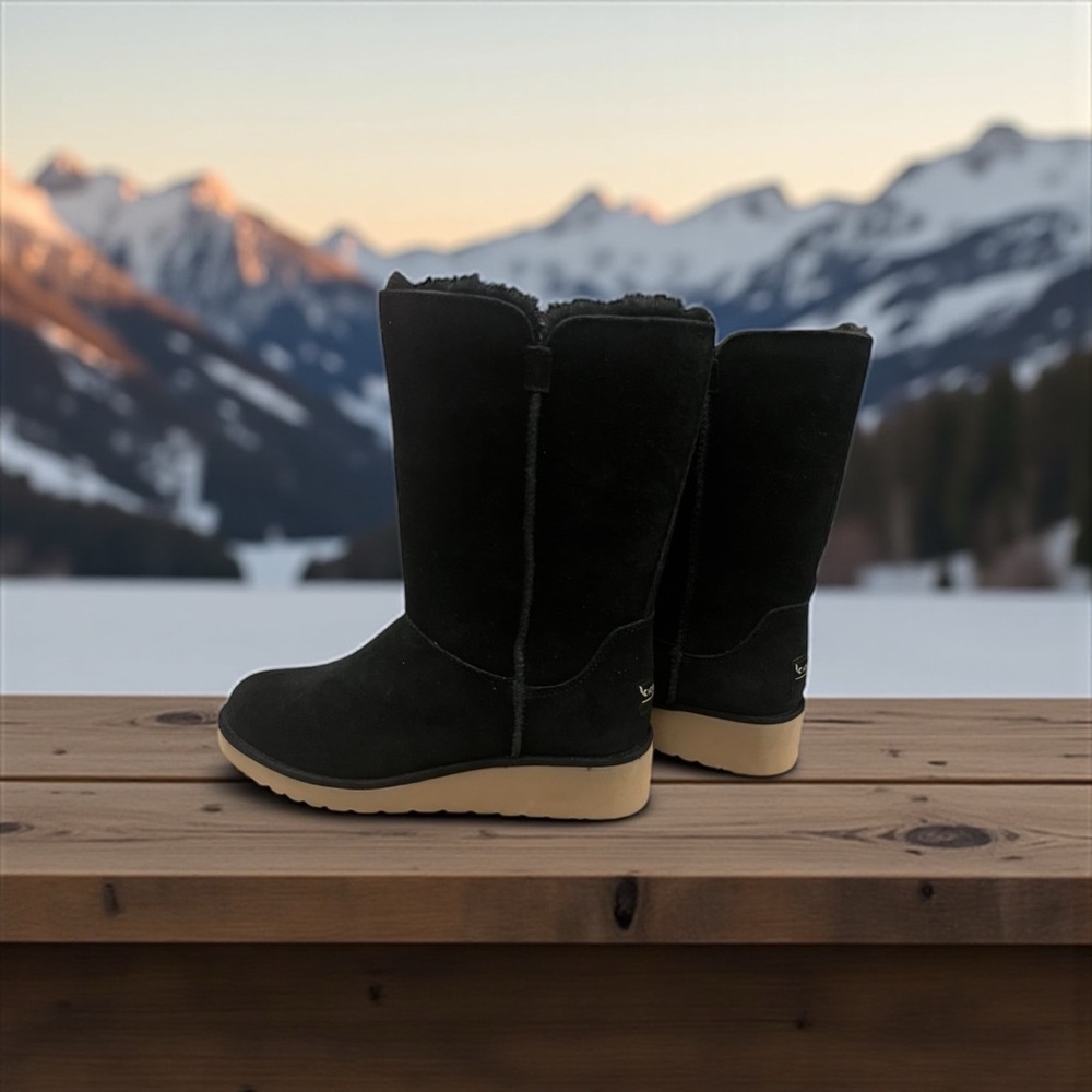 Koolaburra by UGG Black Suede Boots with Tan Soles